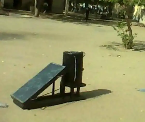 Final Year Student Of " UNIMAID " Constructs A " Solar Water Heater " [See Photos]